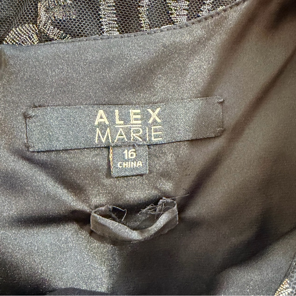 Alex Marie Cocktail Dress black silver size 16 - Picture 2 of 11